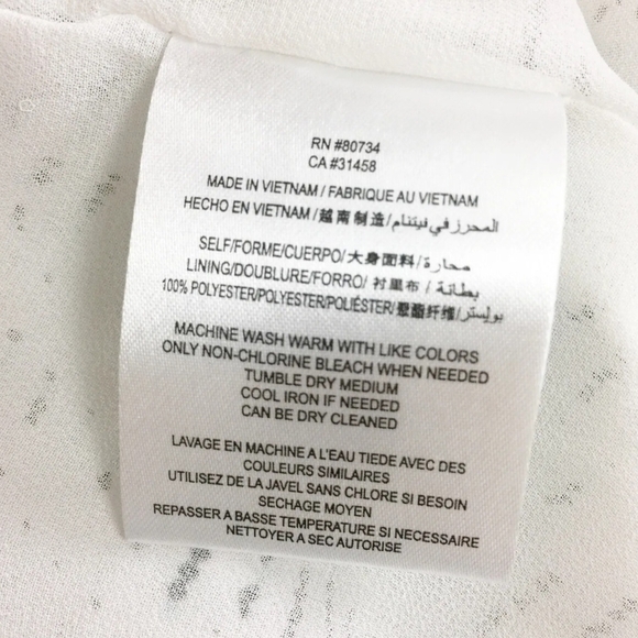 BCBG White Dress With Dash Print And Peekaboo Back Detail Size XS - Picture 11 of 14